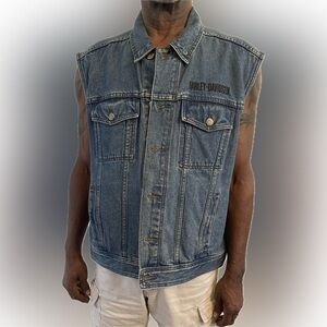 Genuine Harley Davidson Blue Jean Vest
